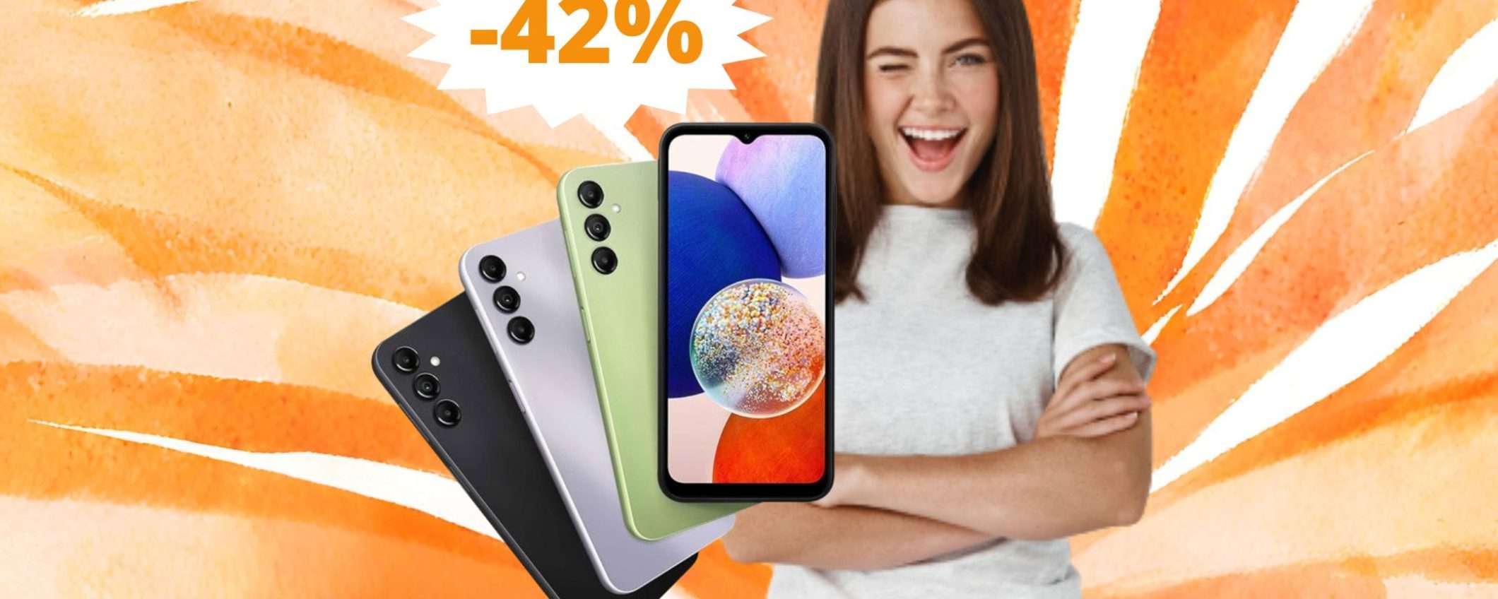Samsung Galaxy A14: sconto IMPERDIBILE del 42% su Amazon Samsung Galaxy A14: sconto IMPERDIBILE del 42% su Amazon