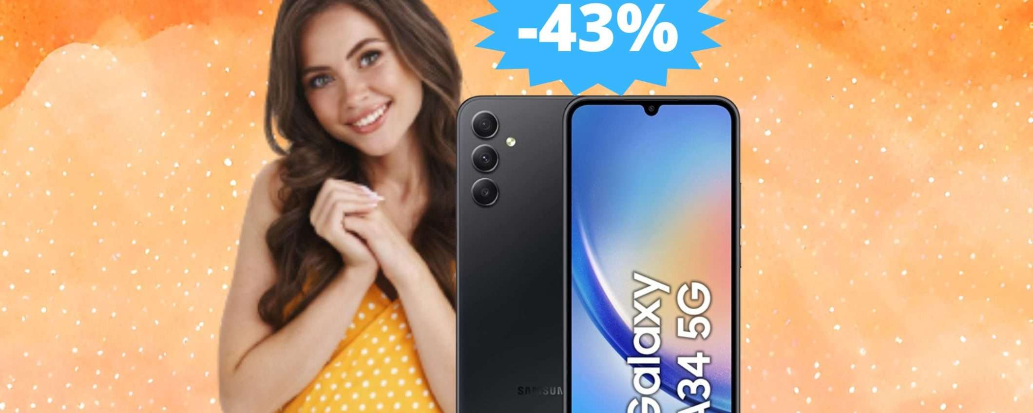 Samsung Galaxy A34: sconto EPICO del 43% su Amazon Samsung Galaxy A34: sconto EPICO del 43% su Amazon