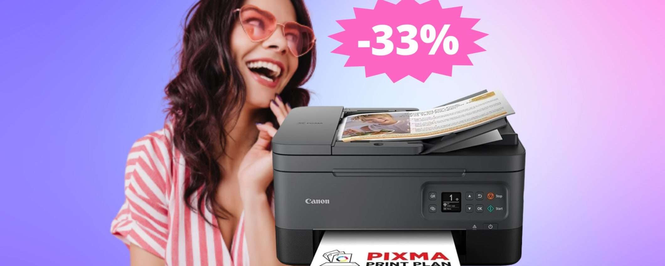 Stampante Canon PIXMA: qualità in MEGA sconto del 33%