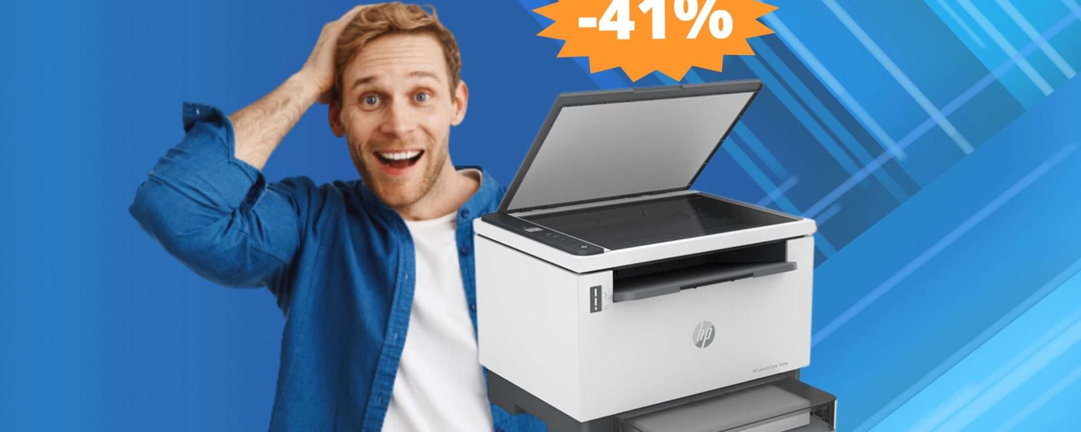 Stampante HP Laser Tank: un AFFARE imperdibile su Amazon (-41%) Stampante HP Laser Tank: un AFFARE imperdibile su Amazon (-41%)
