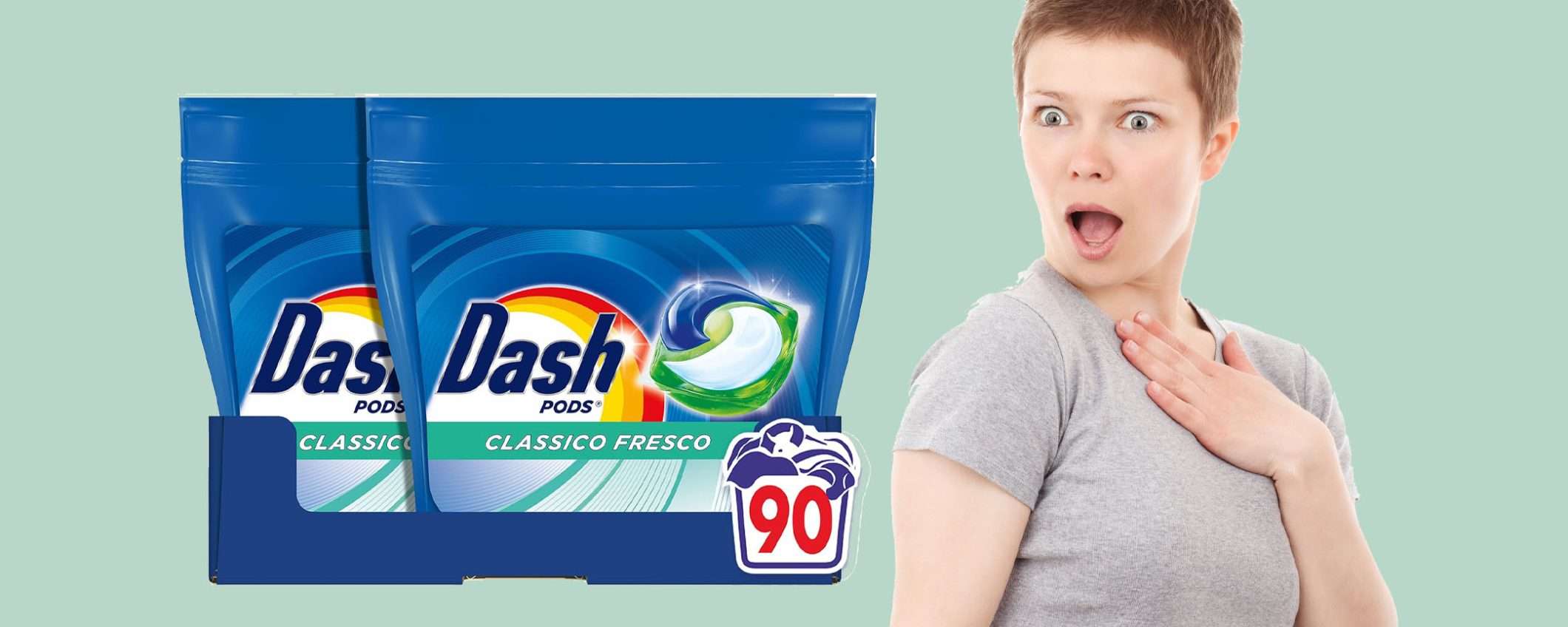 Dash Pods Detersivo lavatrice (90 lavaggi): offerta a tempo PAZZESCA Dash Pods Detersivo lavatrice (90 lavaggi): offerta a tempo PAZZESCA
