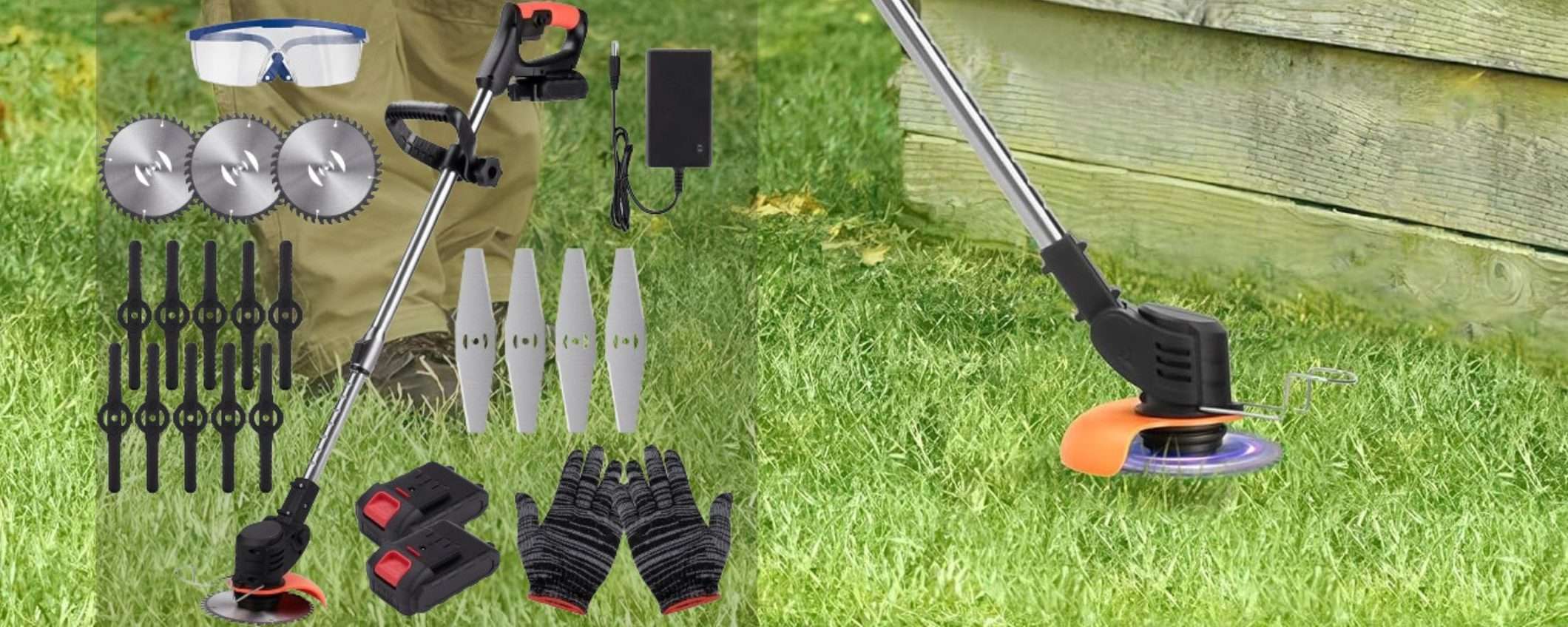 Decespugliatore con 2 batterie e accessori a 79€ su Amazon: prato PERFETTO Decespugliatore con 2 batterie e accessori a 79€ su Amazon: prato PERFETTO