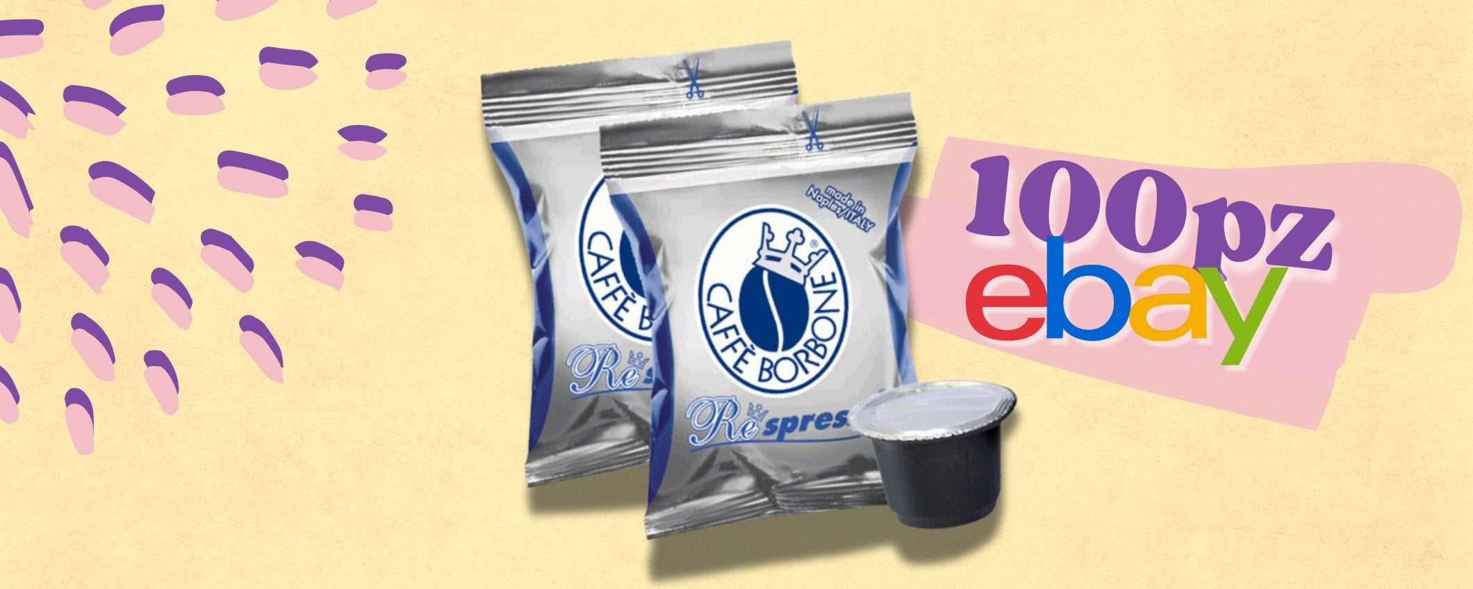 100 capsule per NESPRESSO firmate Caffè Borbone Blu: 0,22€ cadauna 100 capsule per NESPRESSO firmate Caffè Borbone Blu: 0,22€ cadauna