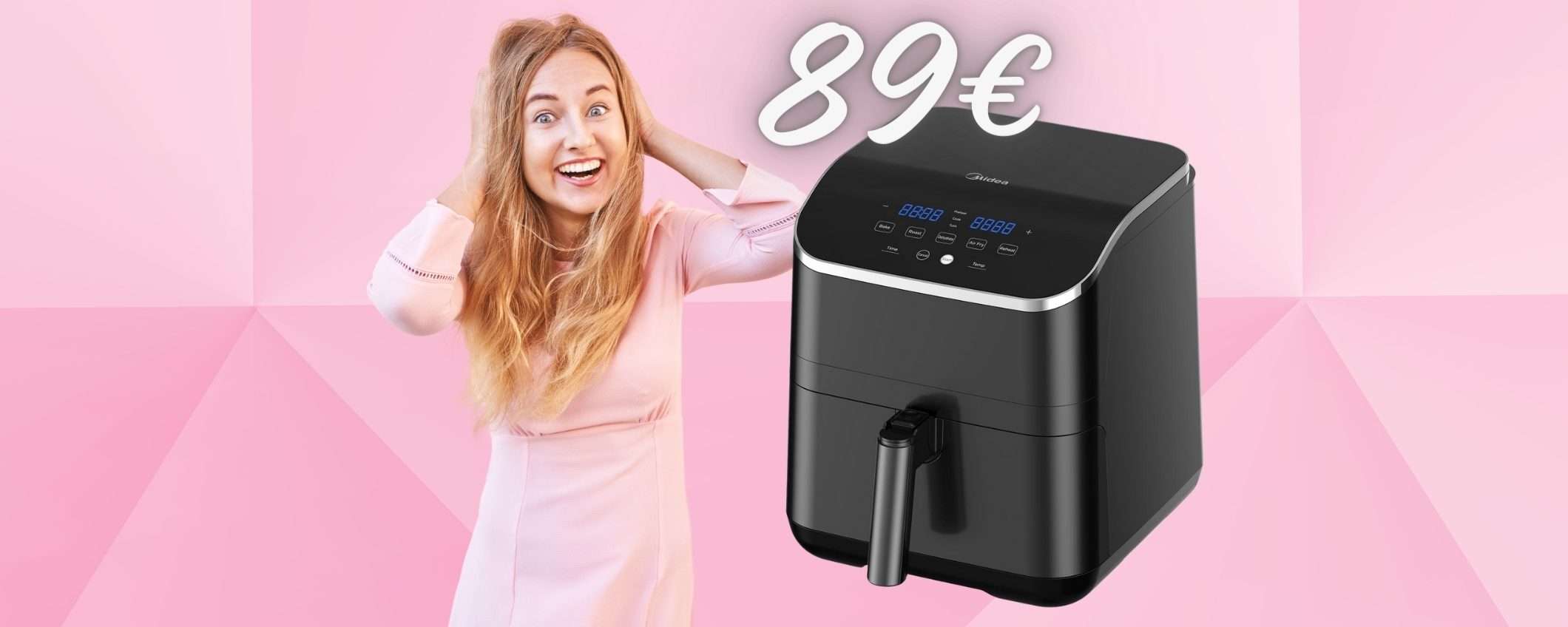 Friggitrice ad aria da 5,5 Litri a PREZZO REGALO, solo 89€ su Amazon