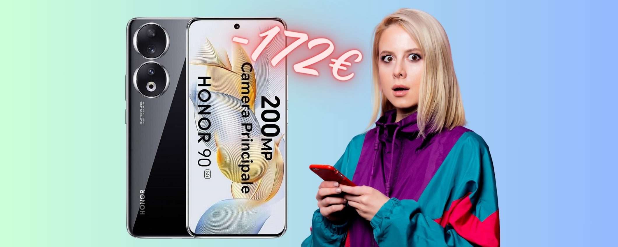 HONOR 90 5G con doppia Sim, 12/512GB e camera da 200 MP (-172€) HONOR 90 5G con doppia Sim, 12/512GB e camera da 200 MP (-172€)