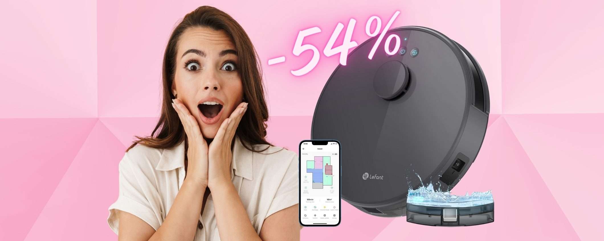 LEFANT M1: robot aspirapolvere lavapavimenti TORNA in SCONTO al 54% LEFANT M1: robot aspirapolvere lavapavimenti TORNA in SCONTO al 54%