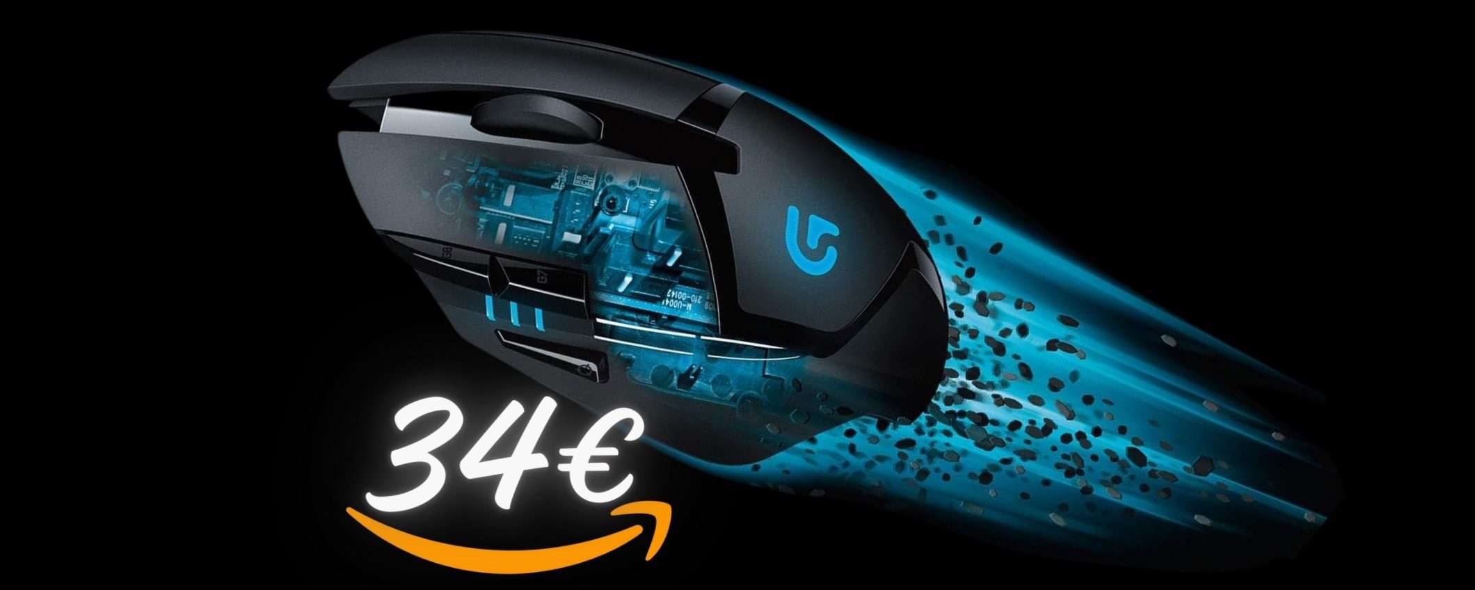 Logitech G402: mouse leggero con 4000 DPI e 8 pulsanti a SOLI 34€ Logitech G402: mouse leggero con 4000 DPI e 8 pulsanti a SOLI 34€