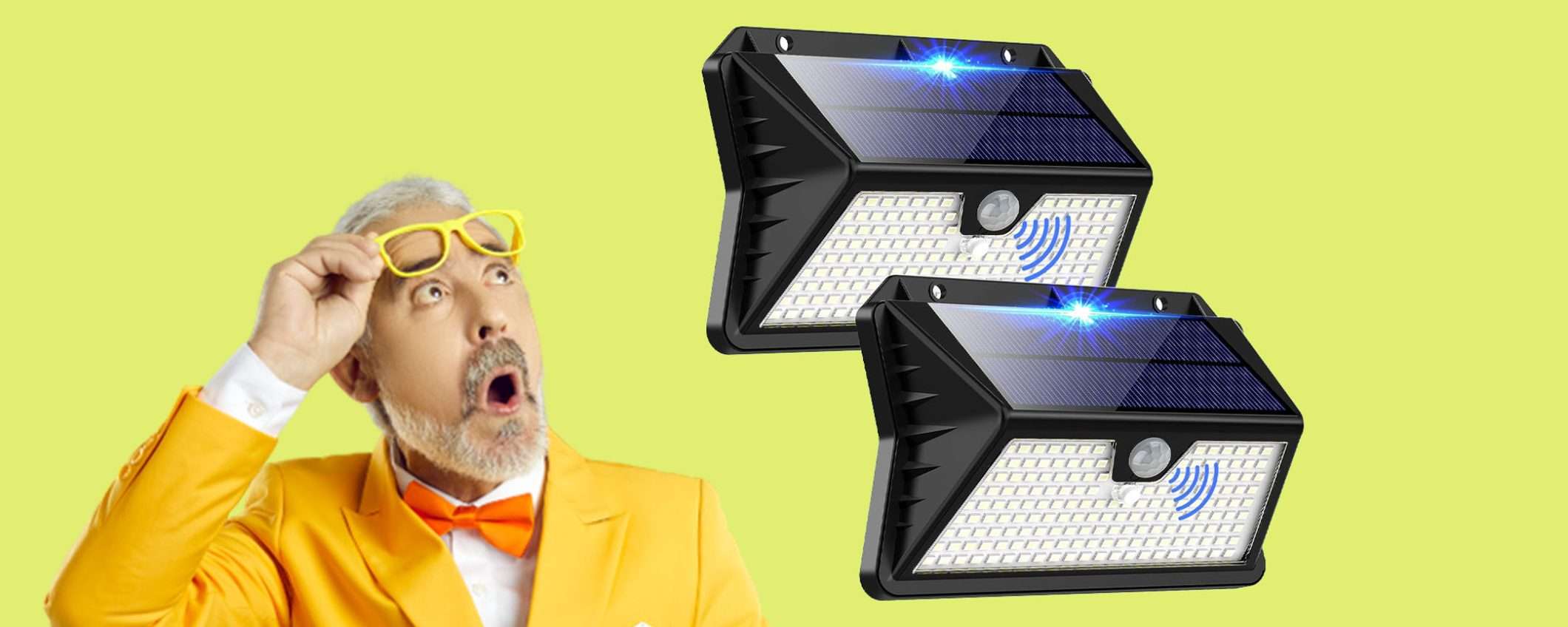 Luci solari a LED da esterno (2pz) in doppio sconto TOP: tue a 16,99€ Luci solari a LED da esterno (2pz) in doppio sconto TOP: tue a 16,99€