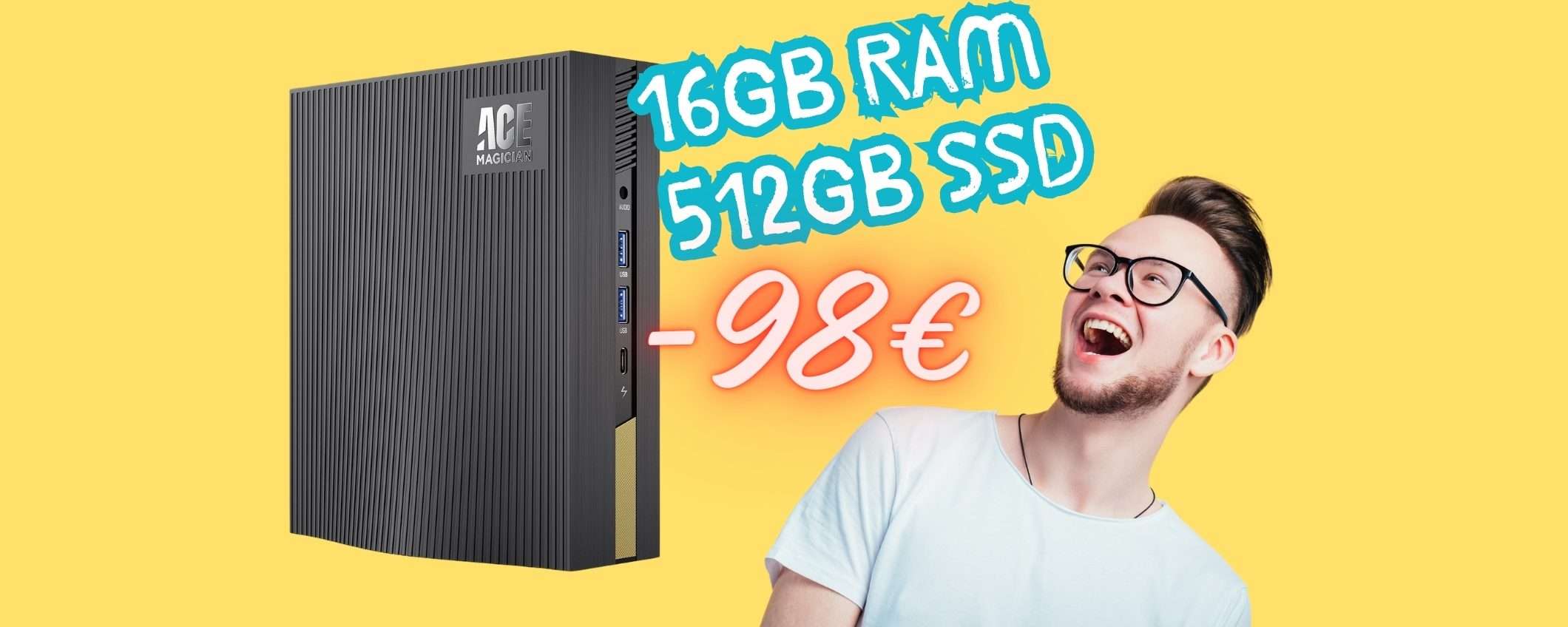 Mini PC con CPU Intel di 12a Gen, 16GB RAM e 512GB SSD (-98€) Mini PC con CPU Intel di 12a Gen, 16GB RAM e 512GB SSD (-98€)