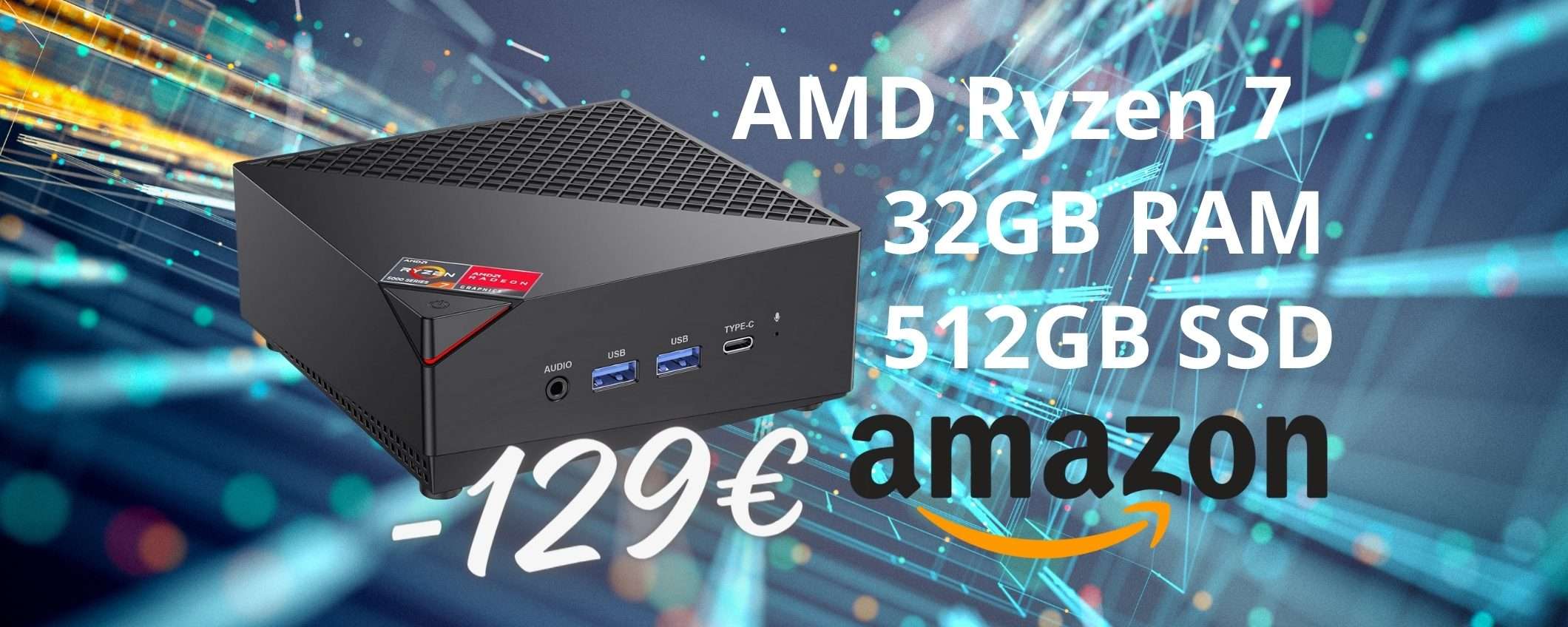 Mini PC SPAZIALE con Ryzen 7, 32GB di RAM e SSD da 512GB (best buy) Mini PC SPAZIALE con Ryzen 7, 32GB di RAM e SSD da 512GB (best buy)
