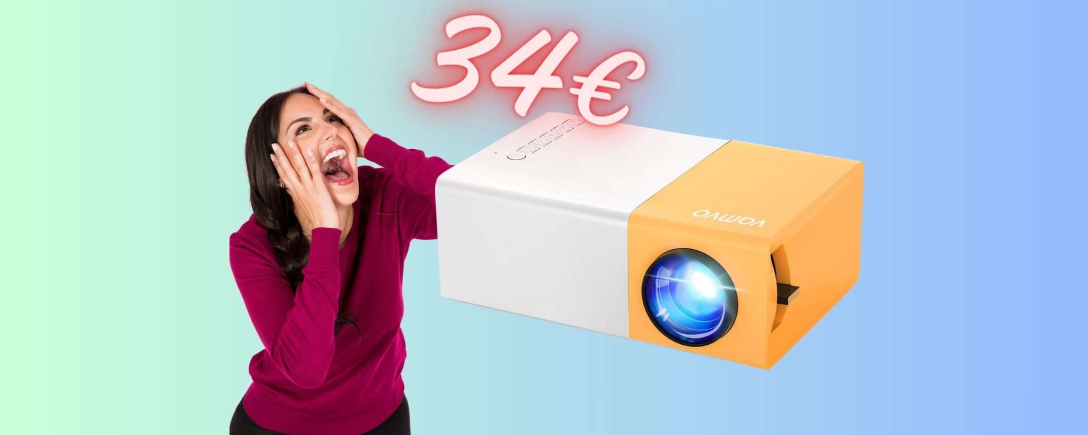 Mini proiettore a PREZZO FUORI di TESTA, solo 34€ su Amazon Mini proiettore a PREZZO FUORI di TESTA, solo 34€ su Amazon