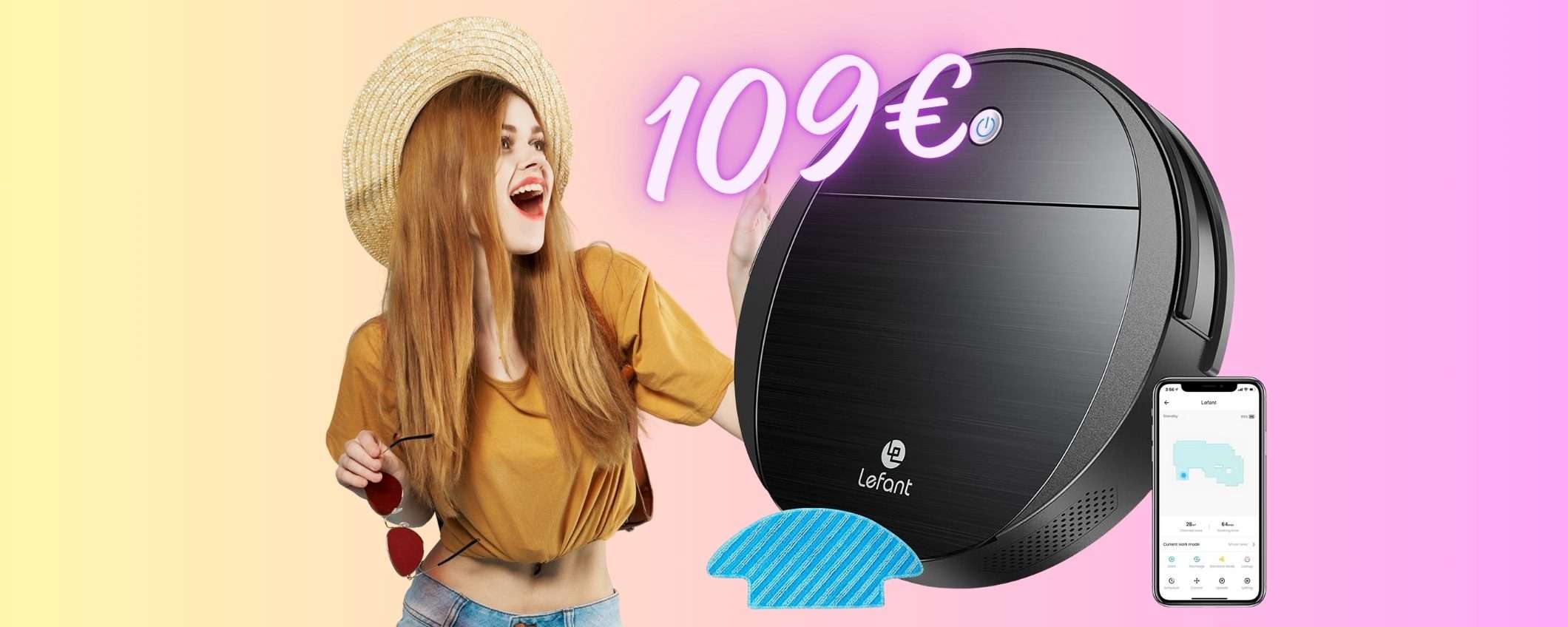 MINIMO STORICO Amazon per il Robot aspira e lava LEFANT M213 (-39%) MINIMO STORICO Amazon per il Robot aspira e lava LEFANT M213 (-39%)