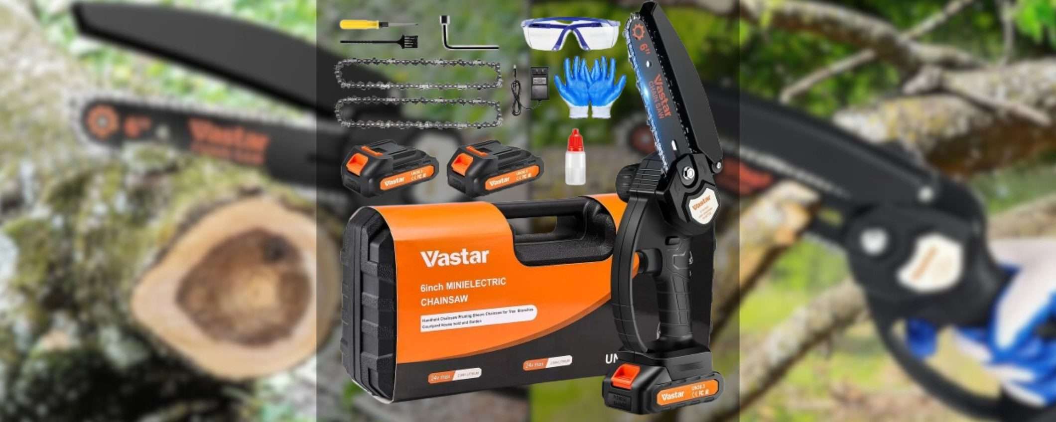 Altro che Parkside: motosega con 2 batterie e accessori a 40€ su Amazon