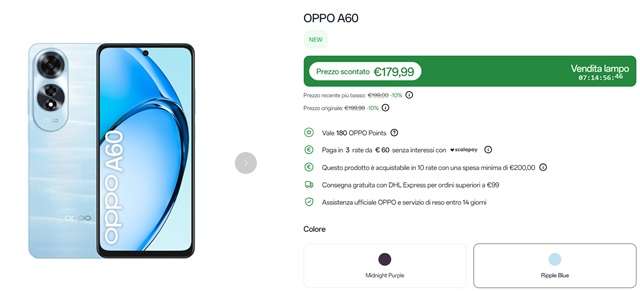 oppo a60 179,99 euro