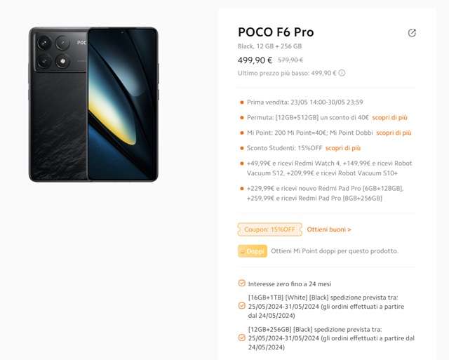 poco f6 pro offerta lancio xiaomi