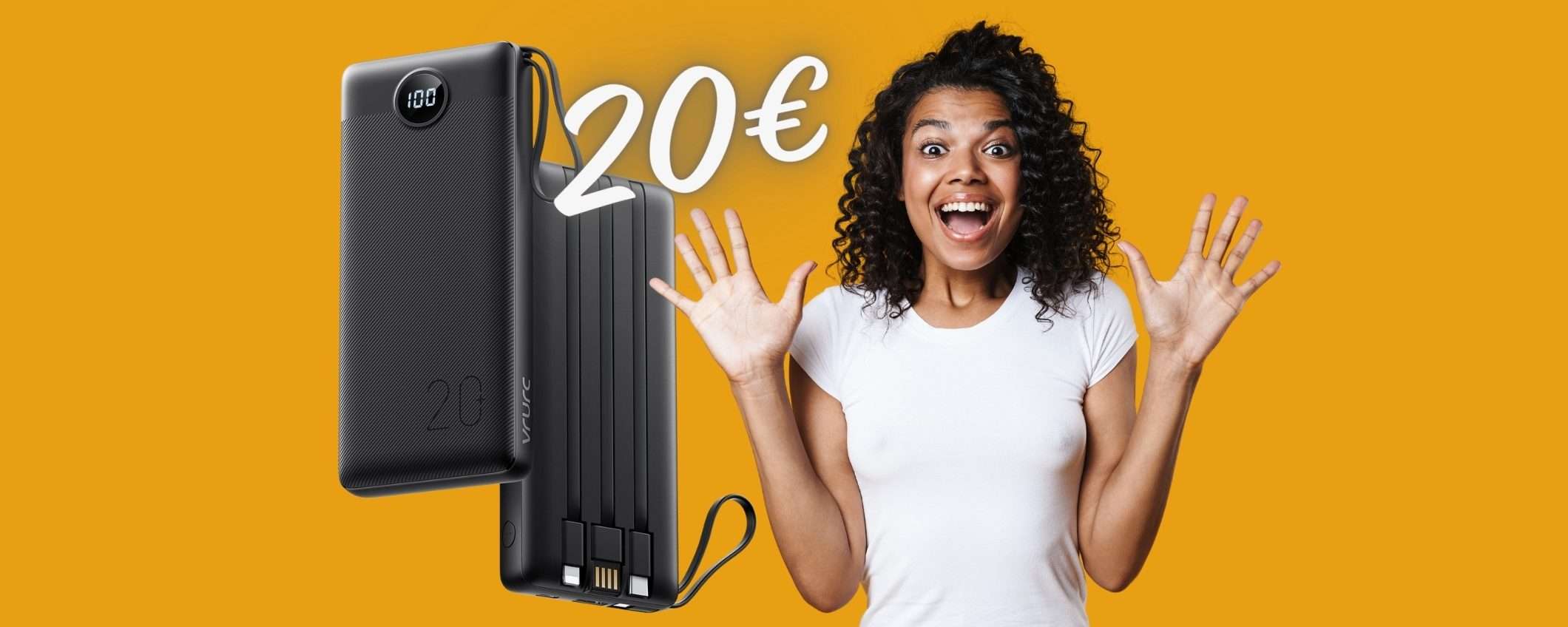 Power Bank da 20000mAh con cavi integrati: GENIALATA utilissima a POCO Power Bank da 20000mAh con cavi integrati: GENIALATA utilissima a POCO