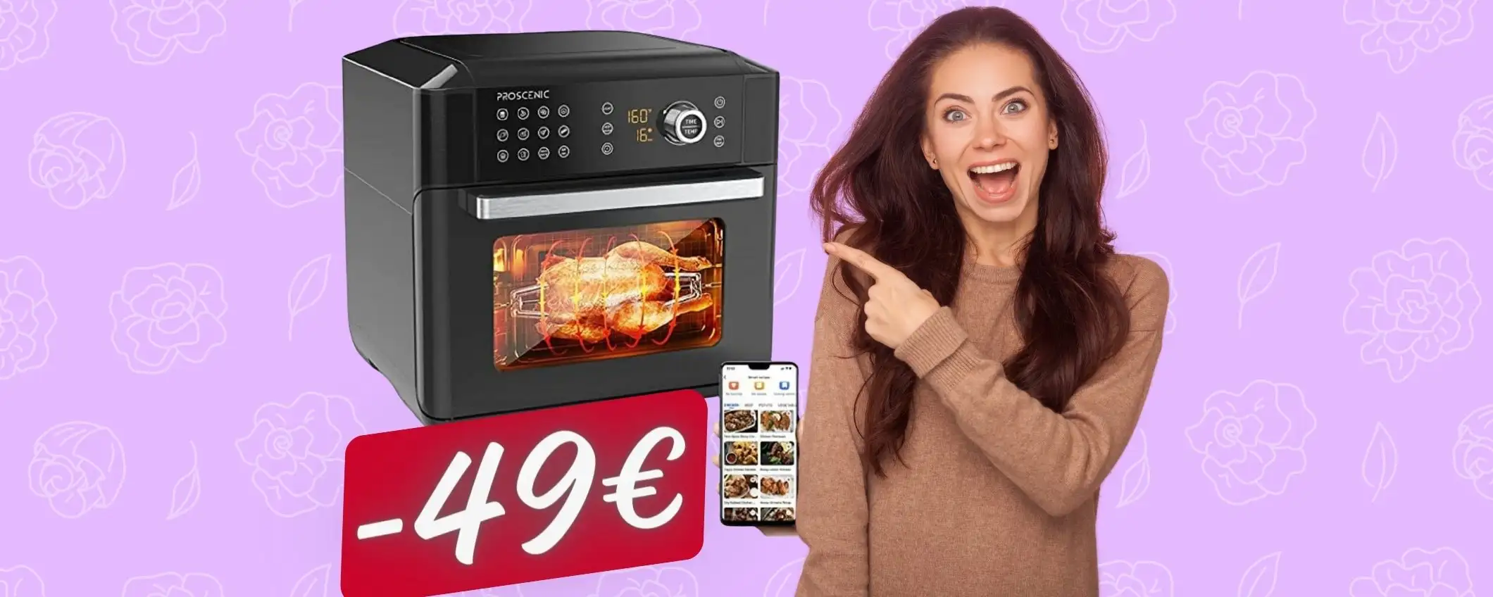 Proscenic T31: friggitrice ad aria da 15L e 12 programmi a 49€ in MENO Proscenic T31: friggitrice ad aria da 15L e 12 programmi a 49€ in MENO