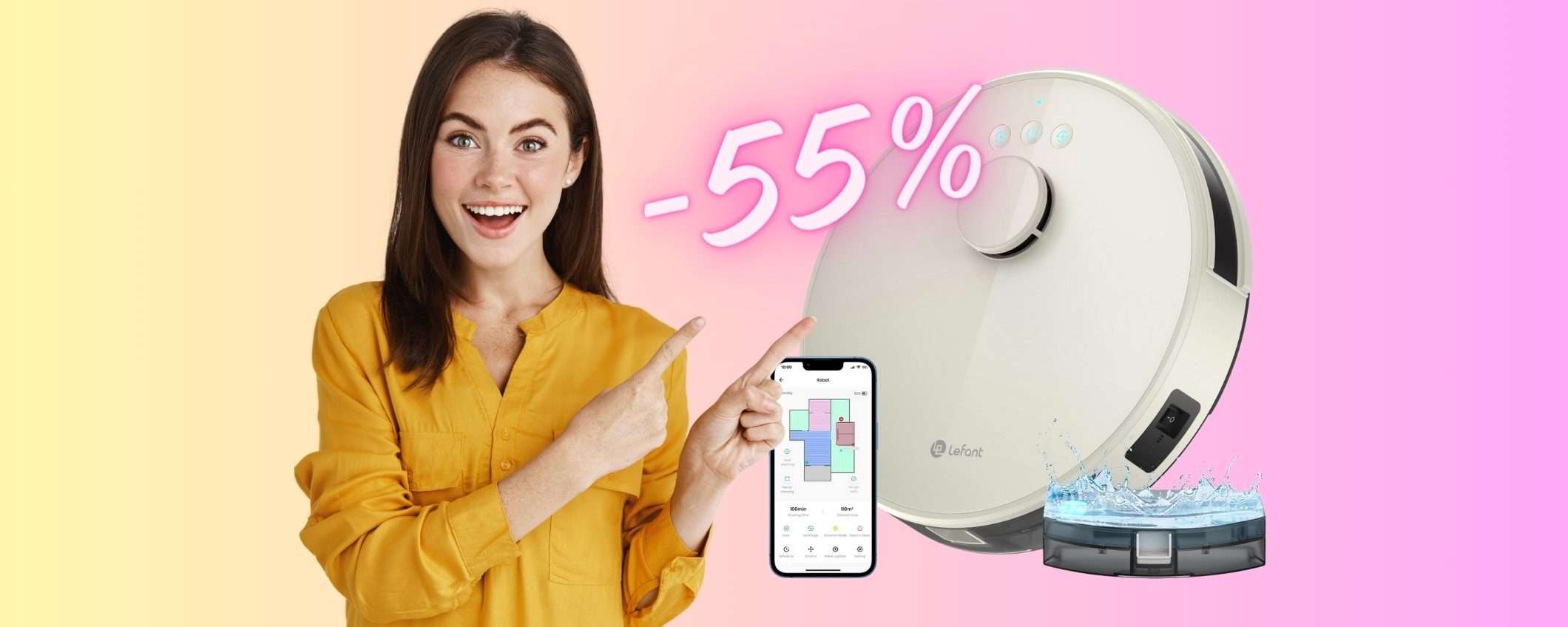 Robot aspirapolvere/lavapavimenti LEFANT M1: ora a MENO della METÀ Robot aspirapolvere/lavapavimenti LEFANT M1: ora a MENO della METÀ