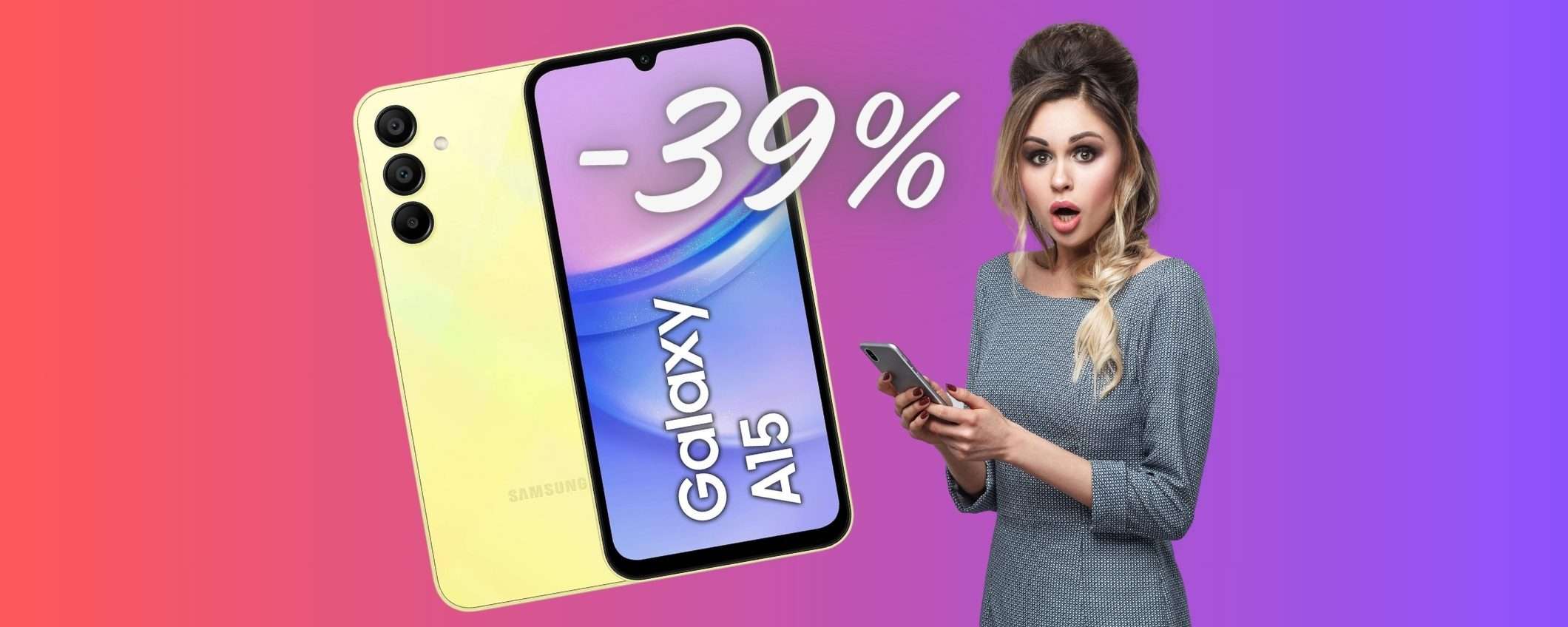 Samsung Galaxy A15 (quasi) al MINIMO STORICO Amazon (-39%) Samsung Galaxy A15 (quasi) al MINIMO STORICO Amazon (-39%)