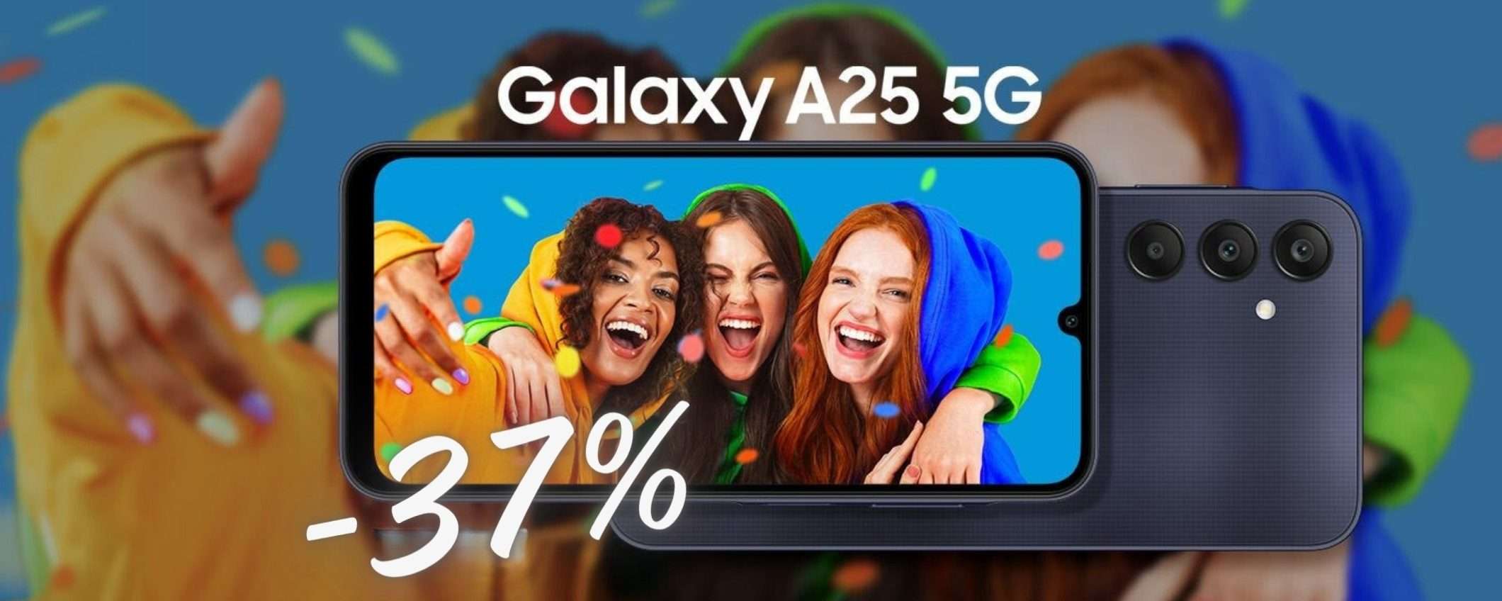 Samsung Galaxy A25 5G (8/256GB) al 37% in MENO solo su Amazon Samsung Galaxy A25 5G (8/256GB) al 37% in MENO solo su Amazon