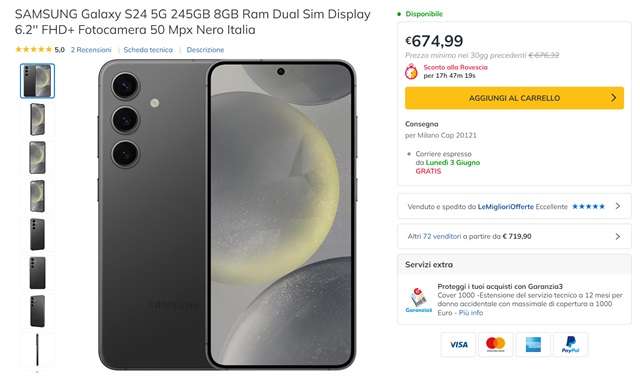 samsung galaxy s24 a 679 euro su eprice