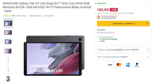 samsung galaxy tab a7 99 euro