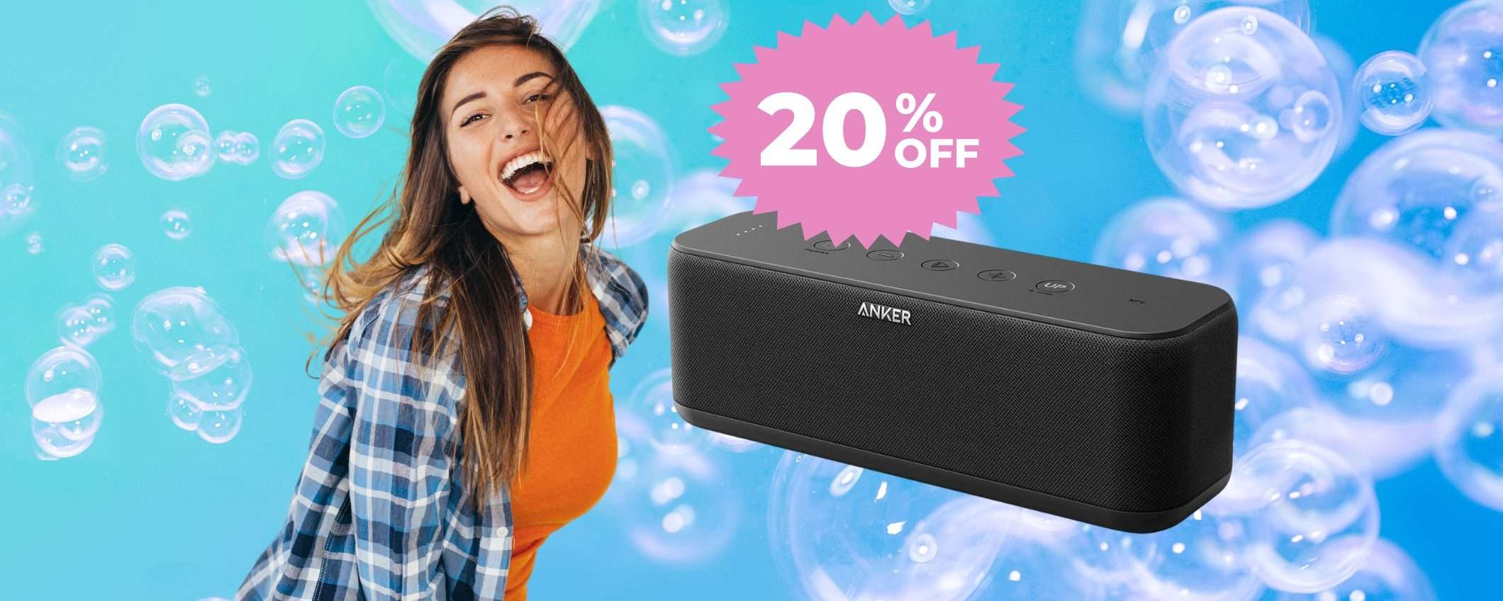 Speaker portatile Bluetooth by Anker: musica a tutto volume (-20%)