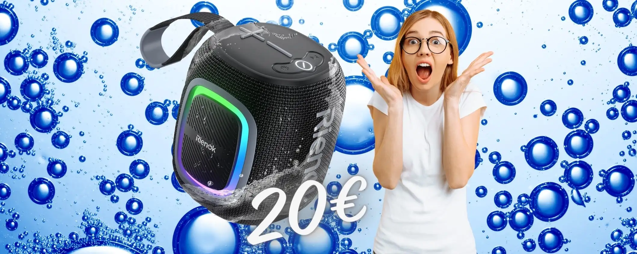 Speaker wireless portatile impermeabile con audio che SPACCA (20€) Speaker wireless portatile impermeabile con audio che SPACCA (20€)