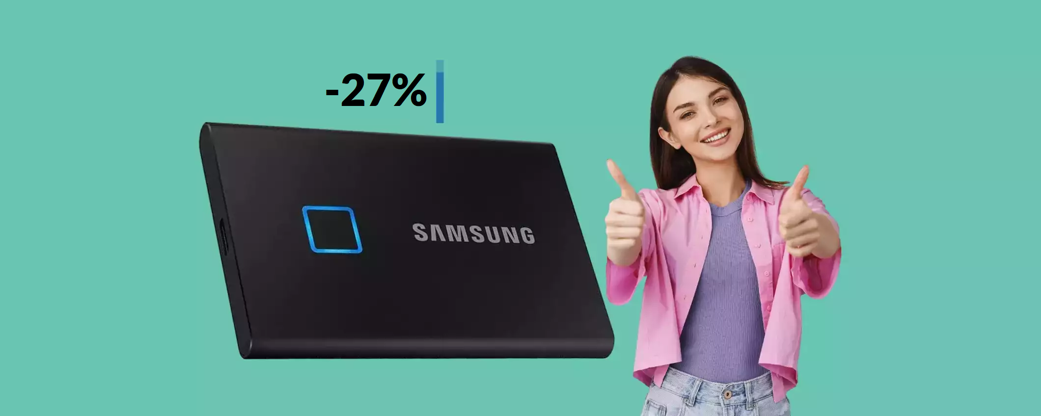 SSD esterno 1TB con lettore di IMPRONTE: garantisce Samsung