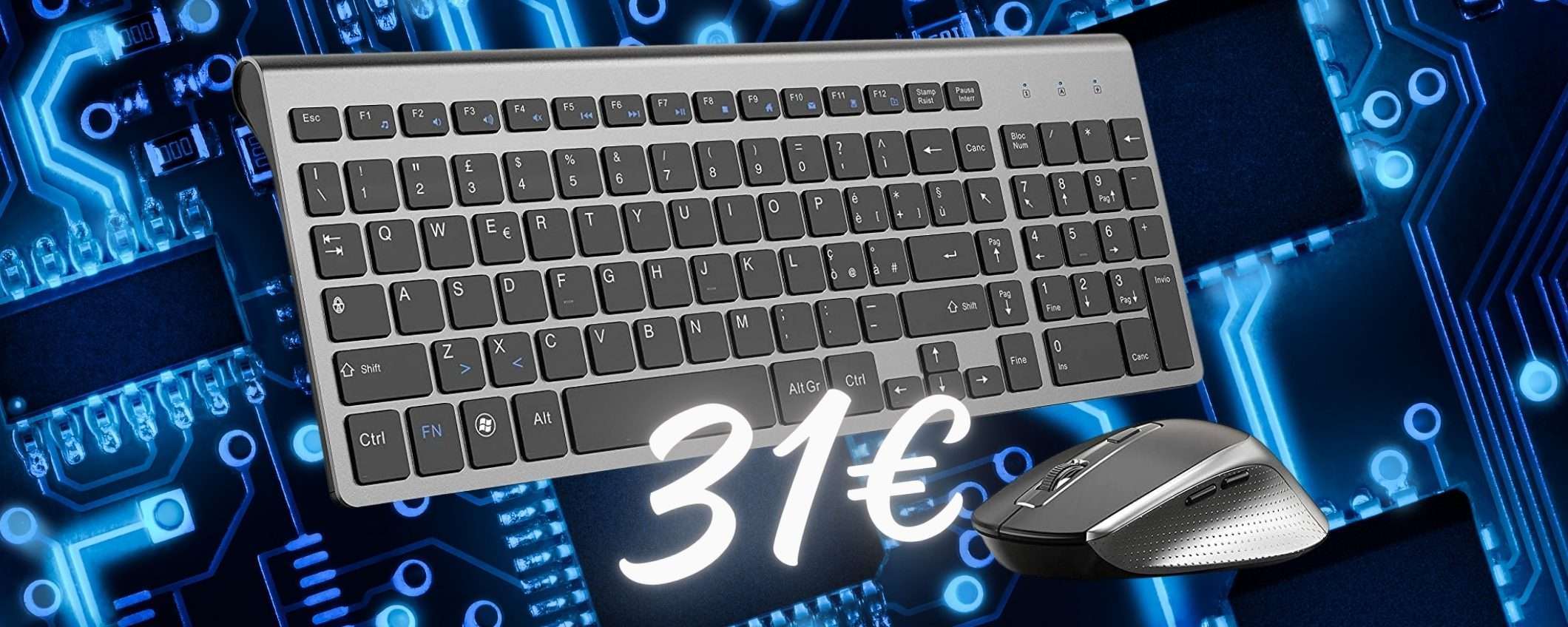 Tastiera e mouse wireless a PREZZO ASSURDO, solo 31€ (ancora per poco)