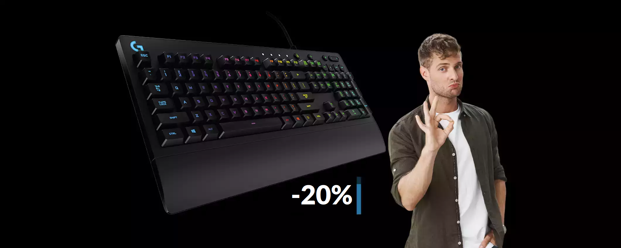 Tastiera gaming Logitech al MINIMO storico: ora o mai più (39€)