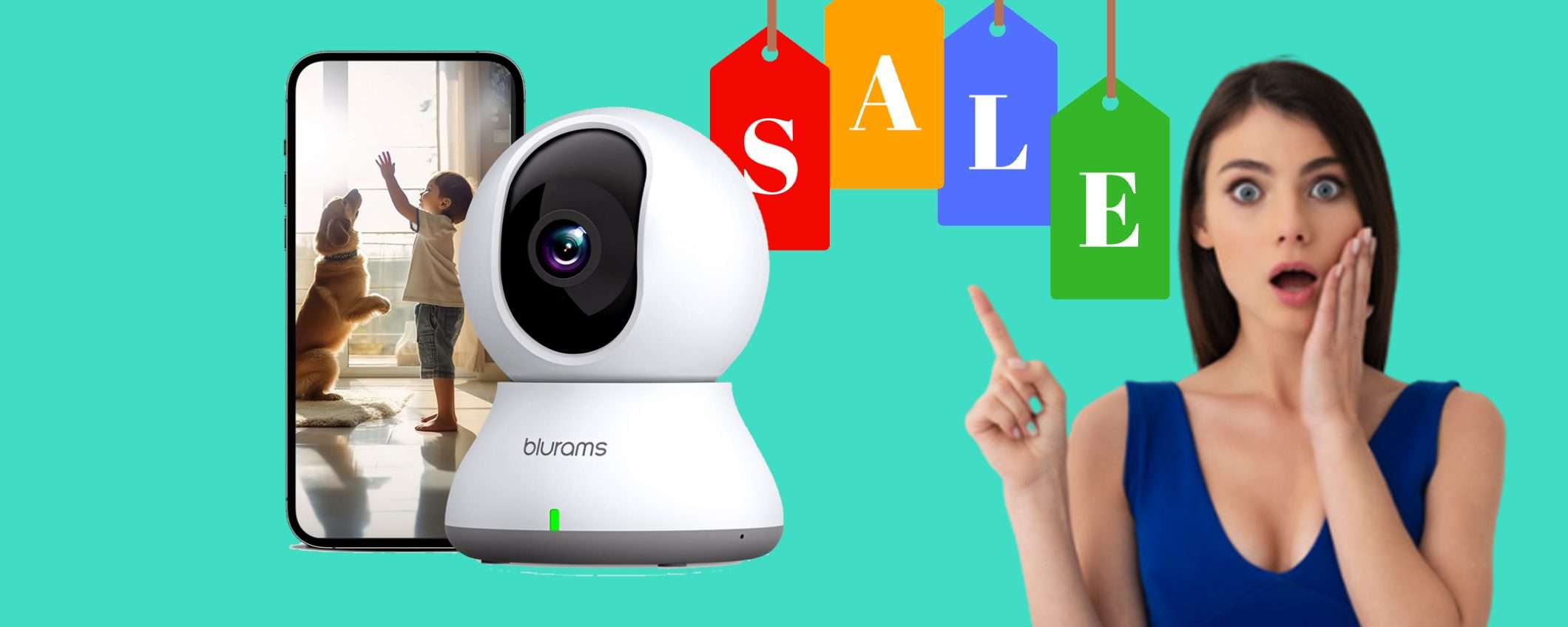Telecamera di sorveglianza 2K Wi-Fi in offerta BOMBA a 26,99€ Telecamera di sorveglianza 2K Wi-Fi in offerta BOMBA a 26,99€