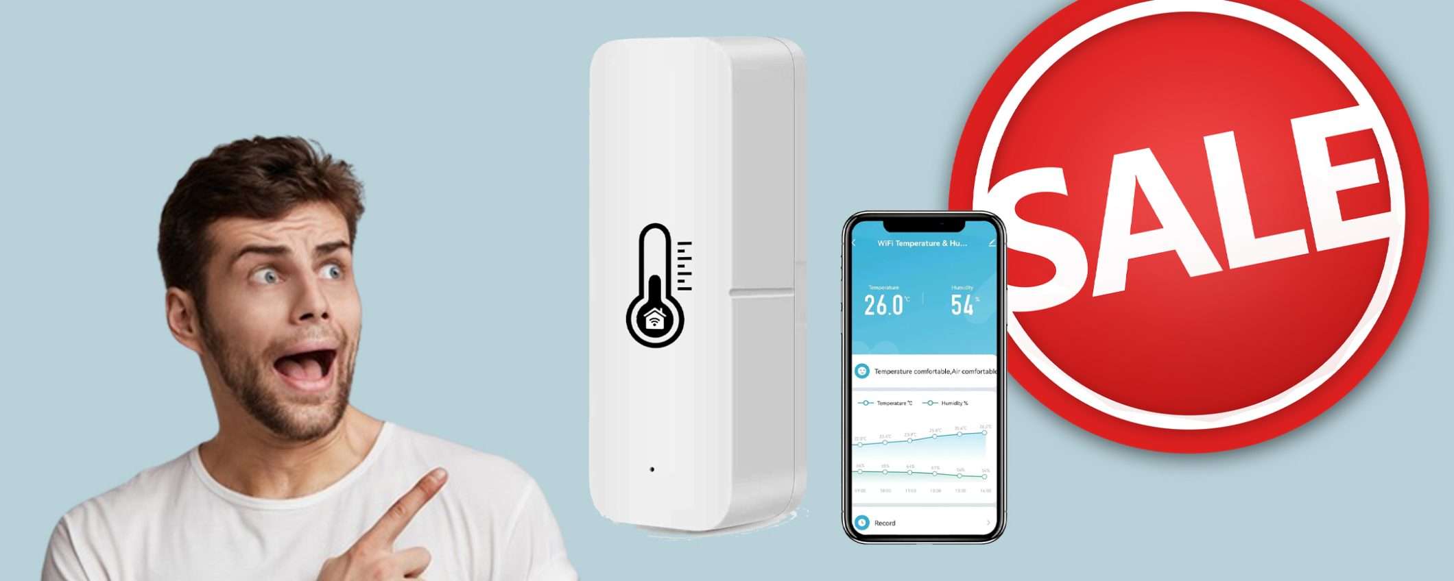 Termometro igrometro Smart IMPERDIBILE: scontato del 19% Termometro igrometro Smart IMPERDIBILE: scontato del 19%