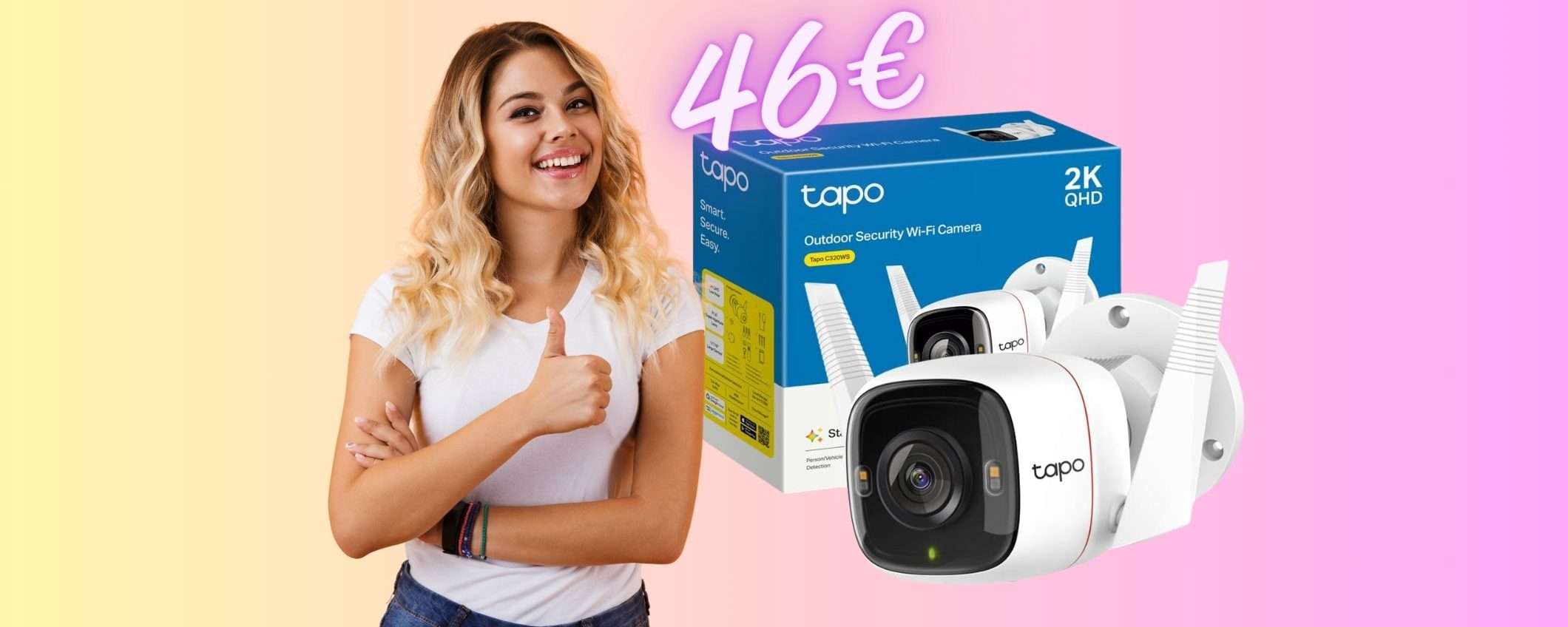 Tp-Link Tapo: telecamera di sorveglianza QHD da 4MP e Alexa tua a 46€