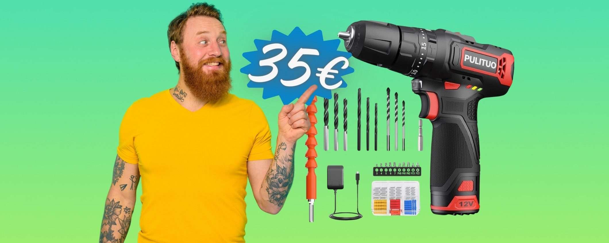 Trapano avvitatore a batteria TUO con APPENA 35€, grazie al COUPON Trapano avvitatore a batteria TUO con APPENA 35€, grazie al COUPON