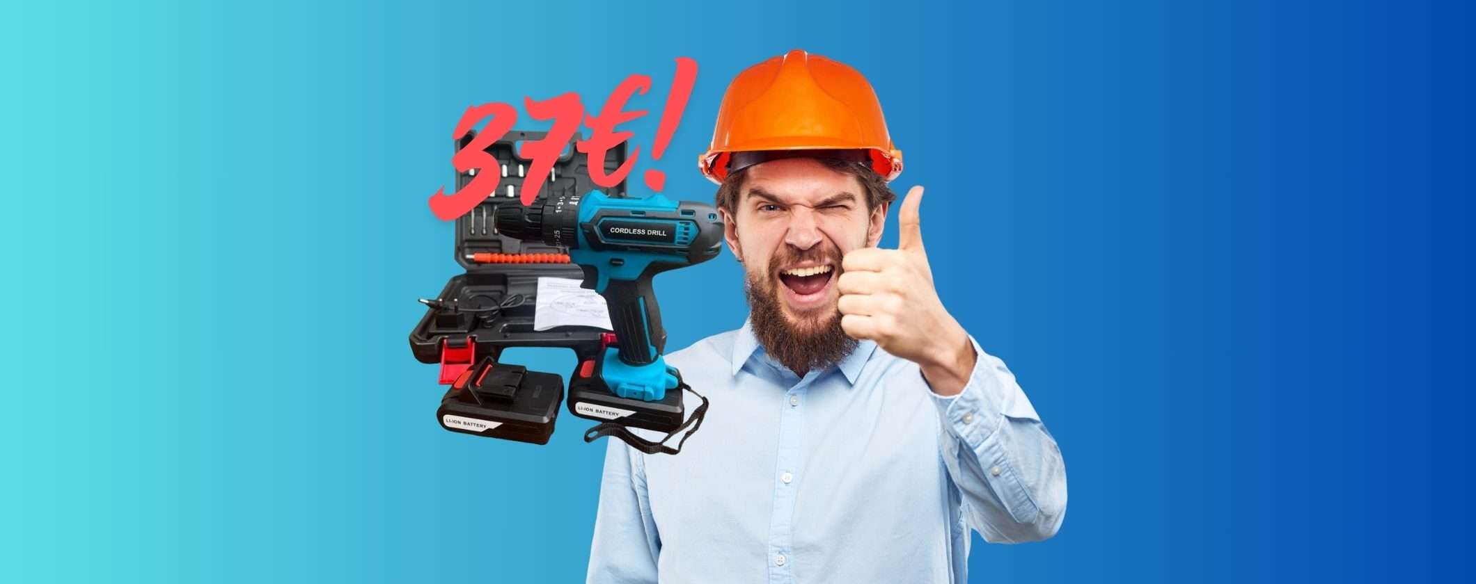 Trapano Avvitatore con Valigetta, Kit e 2 Batterie a soli 37€ su eBay Trapano Avvitatore con Valigetta, Kit e 2 Batterie a soli 37€ su eBay