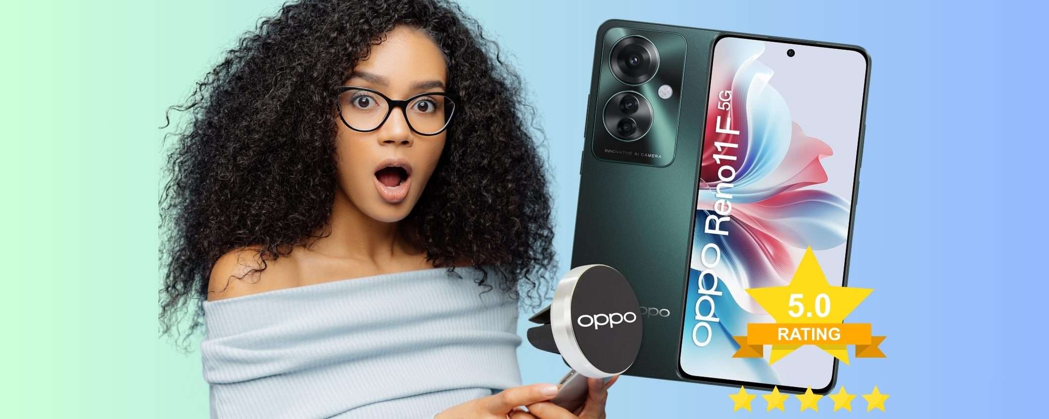 Tripla fotocamera da 64MP e 256GB: OPPO Reno11 F 5G è tuo a 280€ Tripla fotocamera da 64MP e 256GB: OPPO Reno11 F 5G è tuo a 280€