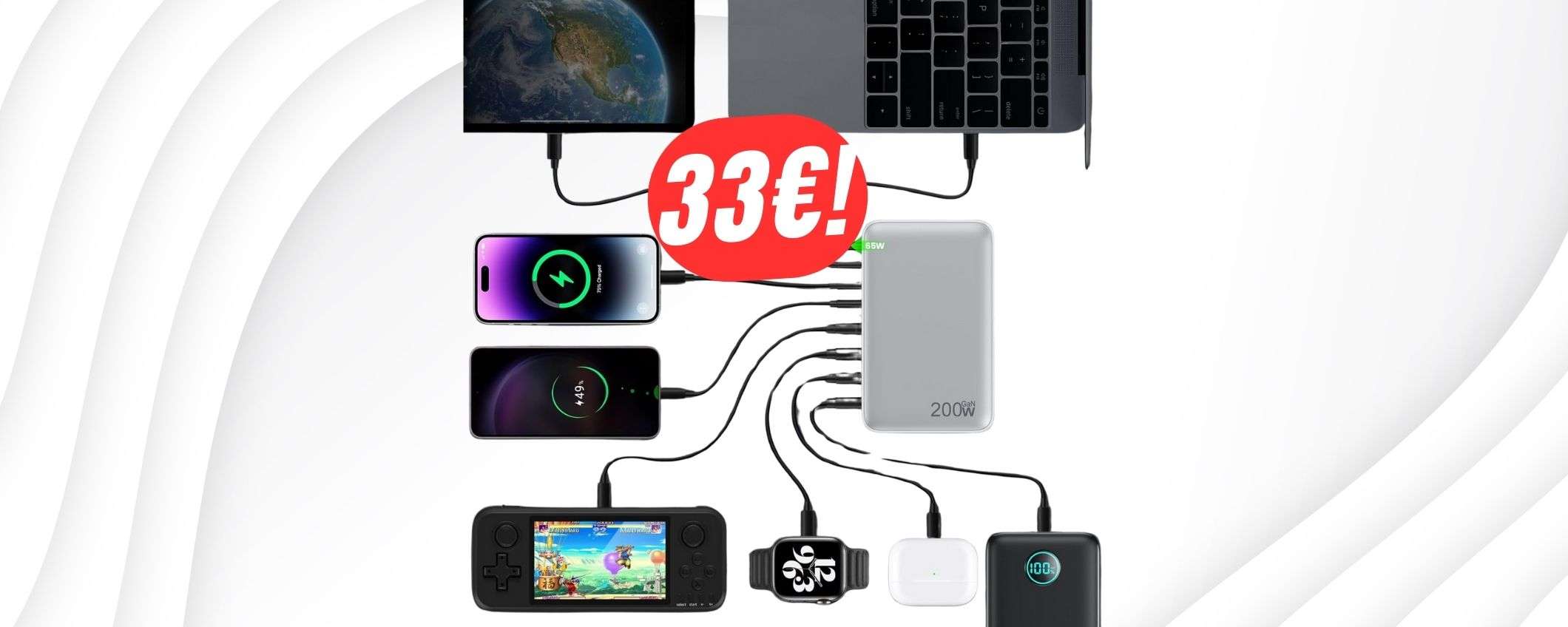 8 PORTE e 200W di potenza: il caricatore definitivo costa solo 33€! 8 PORTE e 200W di potenza: il caricatore definitivo costa solo 33€!