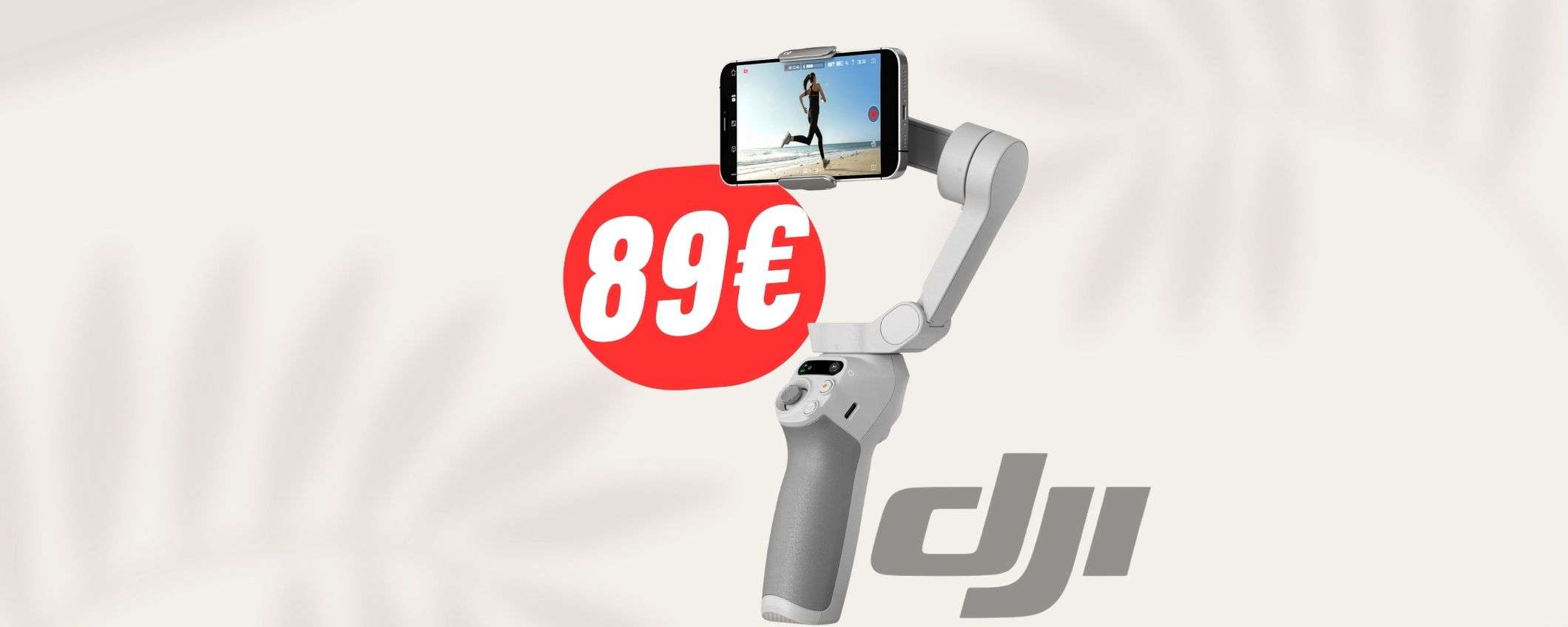 Riprese fluide e professionali con lo smartphone: solo 89€ per lo STABILIZZATORE DJI!