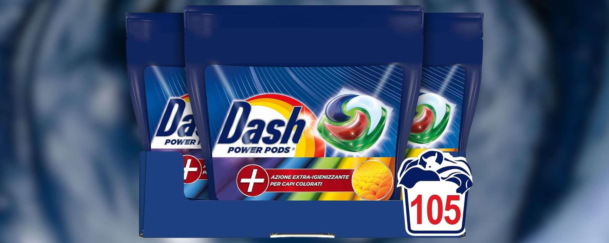 Dash Power Pods: 105 capsule a PREZZO SCORTA su Amazon (-34%) Dash Power Pods: 105 capsule a PREZZO SCORTA su Amazon (-34%)