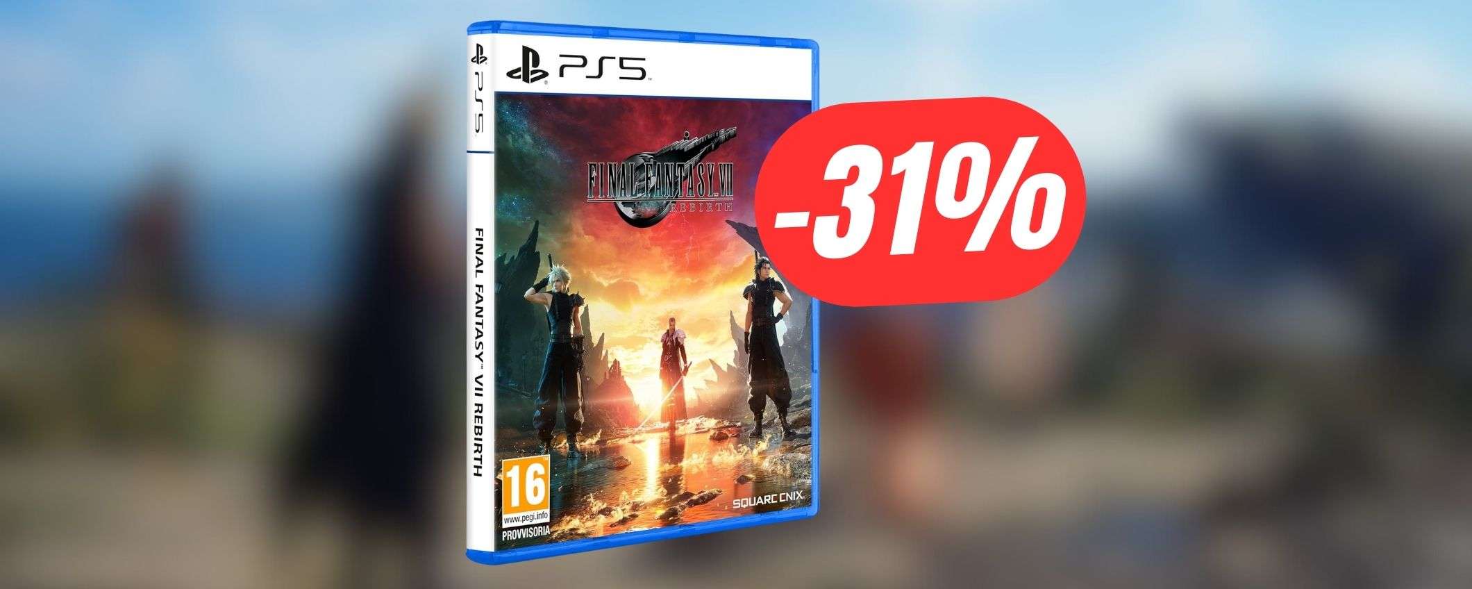 Final Fantasy VII Rebirth per PS5 è scontato del -31%! Final Fantasy VII Rebirth per PS5 è scontato del -31%!