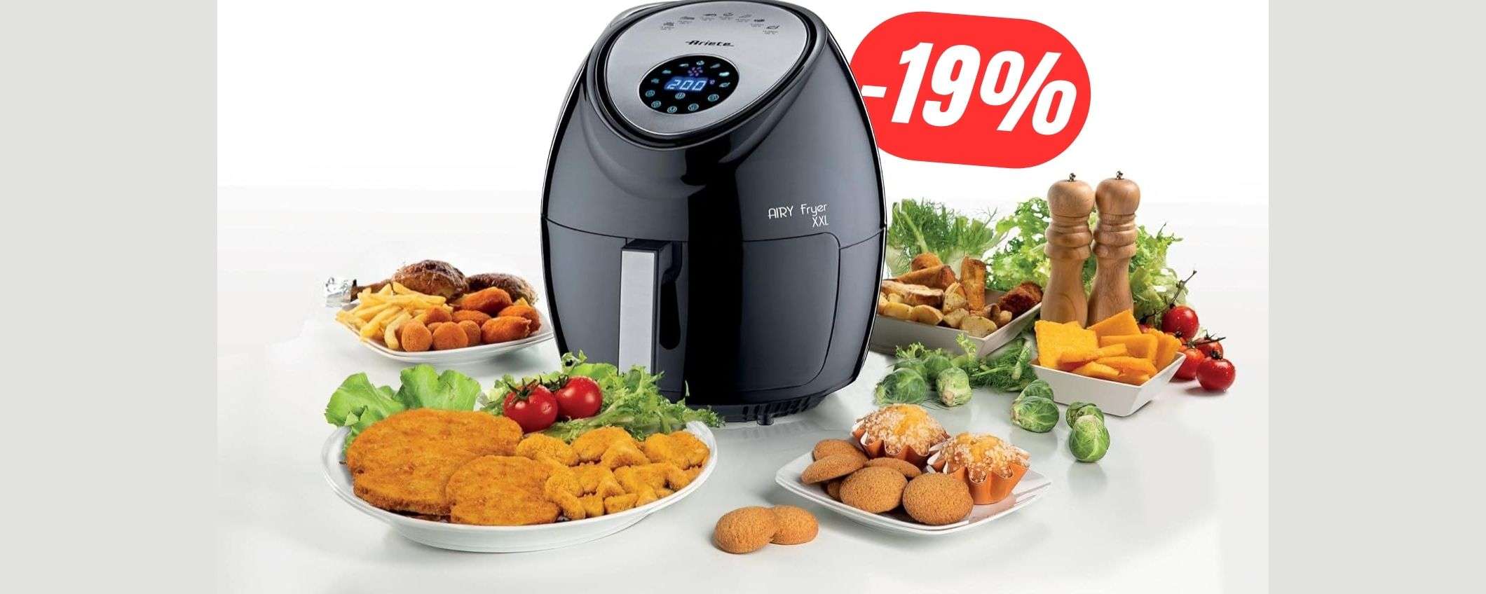 Cucina sano e RISPARMIA -23€ con la friggitrice ad aria XXL di Ariete! Cucina sano e RISPARMIA -23€ con la friggitrice ad aria XXL di Ariete!