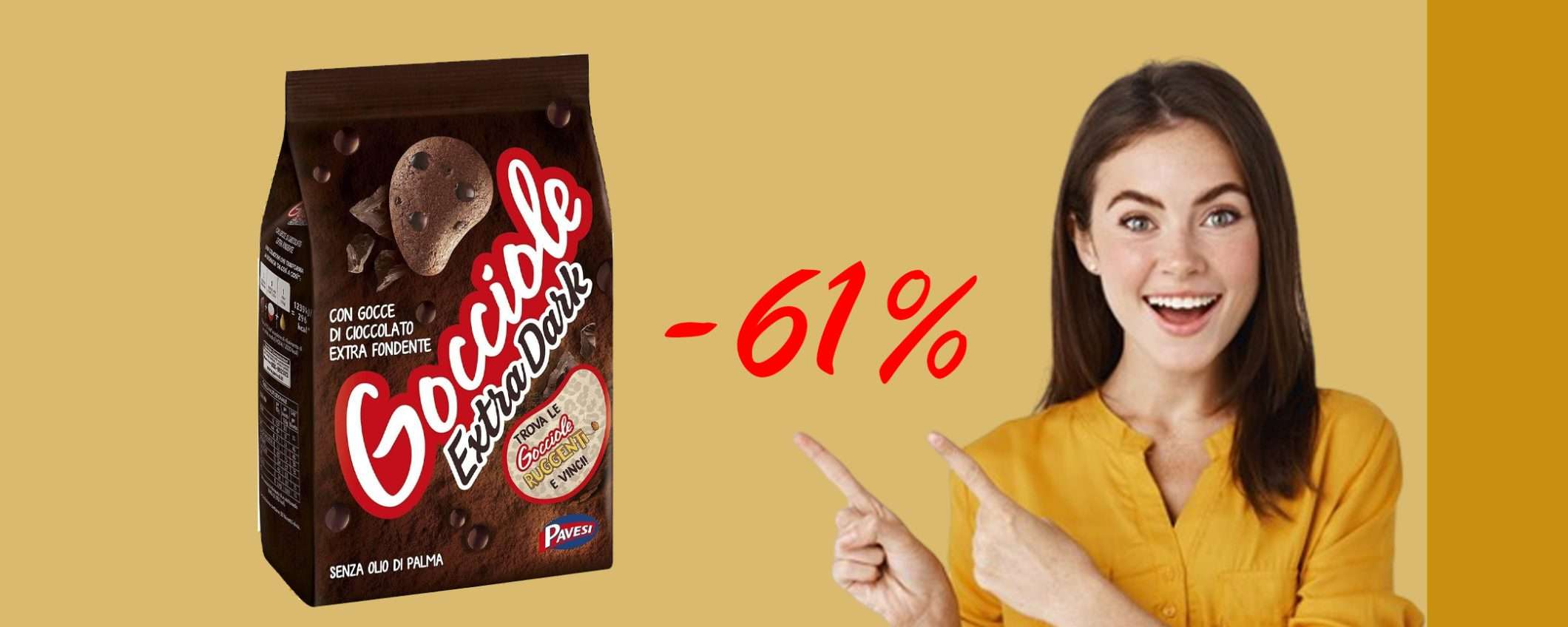 Gocciole Pavesi Extra Dark in sconto GOLOSISSIMO del 61% Gocciole Pavesi Extra Dark in sconto GOLOSISSIMO del 61%
