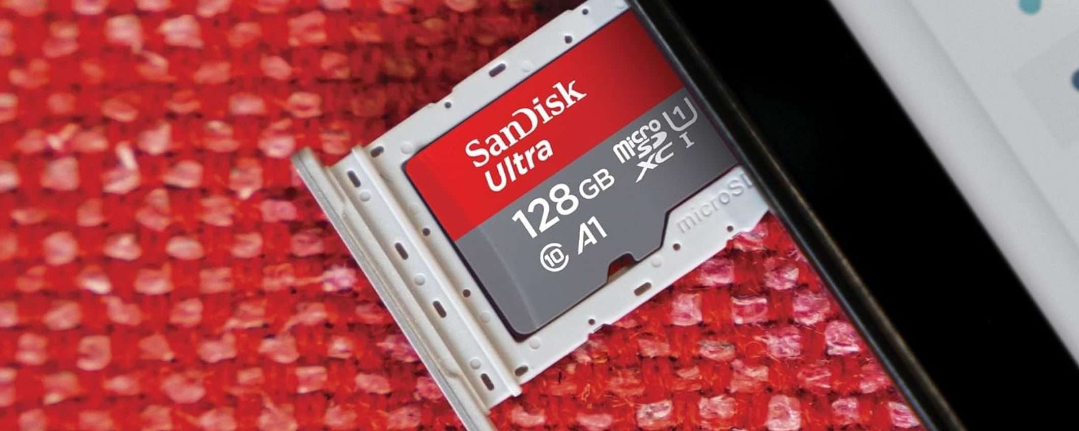 MicroSD SanDisk 128GB a 15,79 euro con il 48% di sconto MicroSD SanDisk 128GB a 15,79 euro con il 48% di sconto