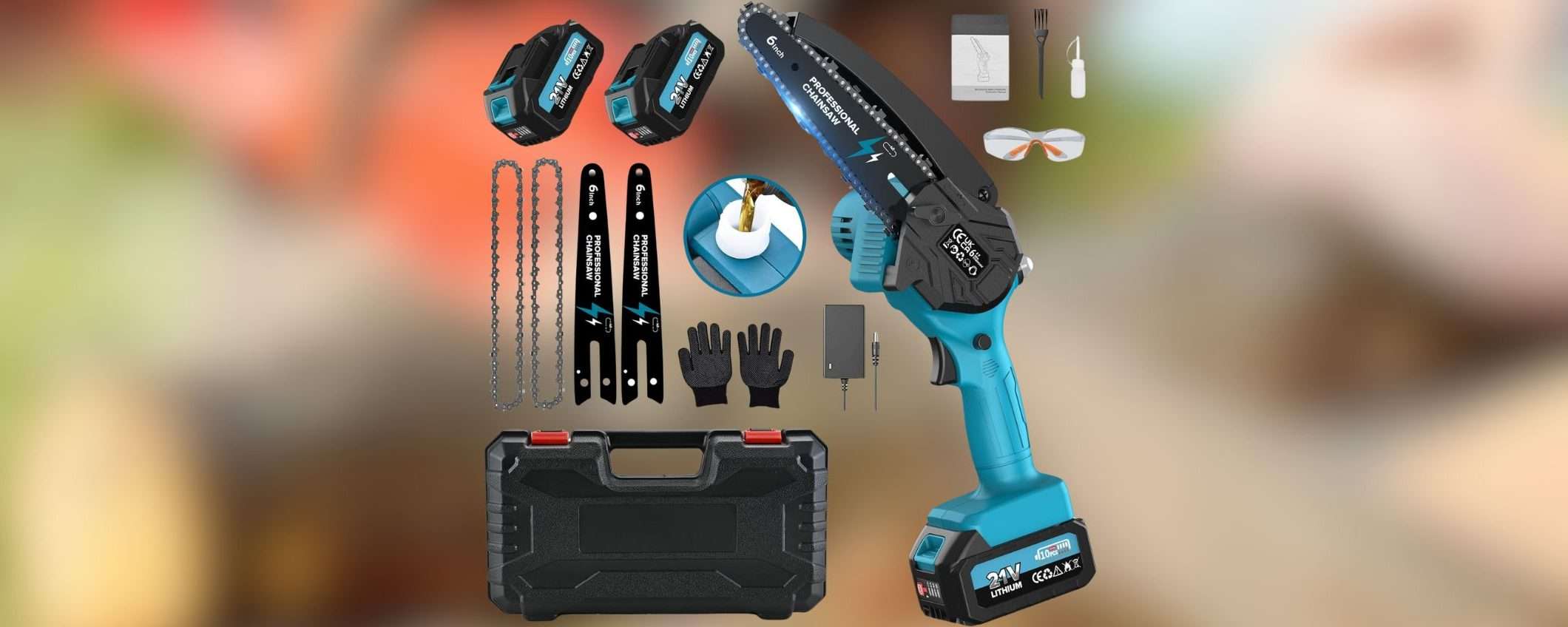 Mini motosega a batteria completa di ACCESSORI: a meno di 60 euro su Amazon Mini motosega a batteria completa di ACCESSORI: a meno di 60 euro su Amazon