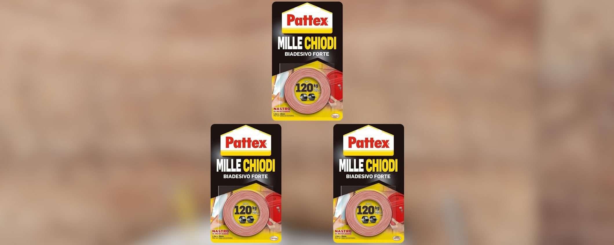 Pattex Mille Chiodi: la scorta di nastro BIADESIVO super RESISTENTE in super sconto (-39%) Pattex Mille Chiodi: la scorta di nastro BIADESIVO super RESISTENTE in super sconto (-39%)