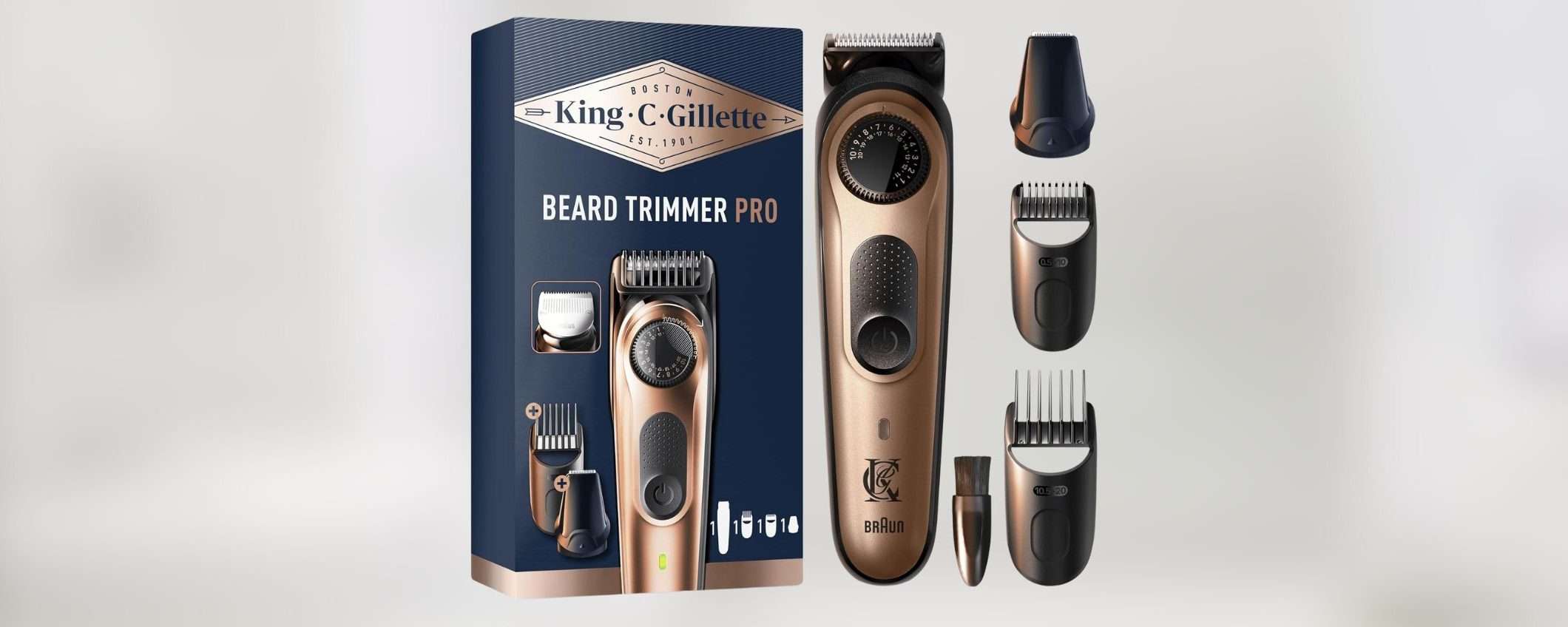 Rasoio elettrico King C. Gillette, super accessoriato e in SCONTO a meno di 40 euro Rasoio elettrico King C. Gillette, super accessoriato e in SCONTO a meno di 40 euro