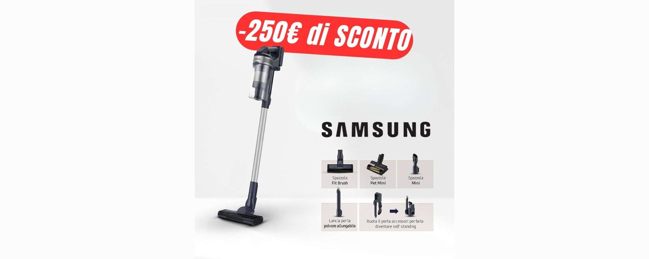 Da 449€ a 198€: SCONTO FOLLE per l'aspirapolvere Samsung! Da 449€ a 198€: SCONTO FOLLE per l'aspirapolvere Samsung!