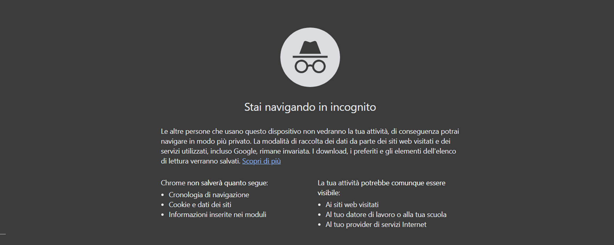 Come disattivare la modalità di navigazione in incognito in Chrome