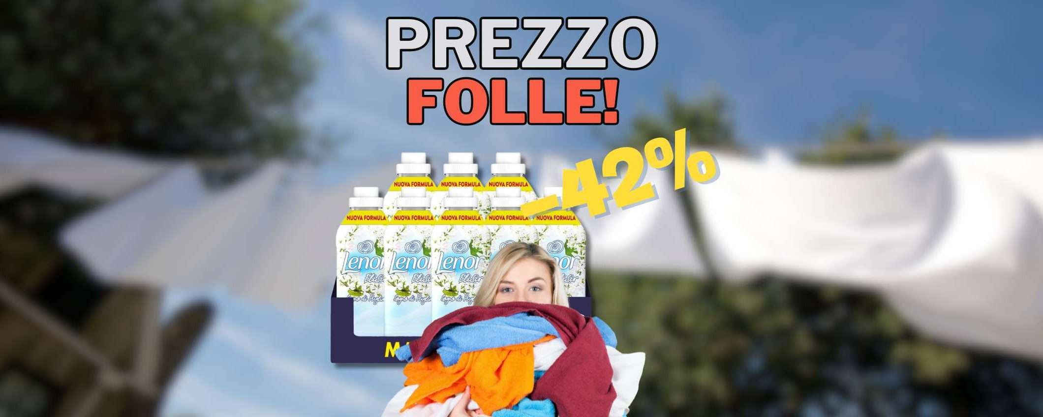 Lenor Elisir ammorbidente: 8 confezioni in sconto del 42% Lenor Elisir ammorbidente: 8 confezioni in sconto del 42%